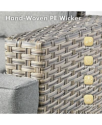 Xizzi 9 Pieces Wicker Outdoor Patio Furniture Set,Rattan Modular Sectional Sofa,Outside Swivel Rocking Chairs Coversation Set with Side Table