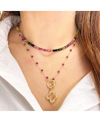 The Lovery Rainbow Tourmaline Bead Necklace 14K Gold