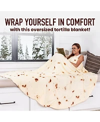 Zulay Kitchen Premium Round Soft Giant Novelty Big Tortilla Blanket