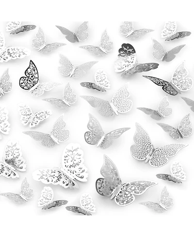 Home 3D Removable Diy Butterfly Wall Decor with 3 Wing Designs (48pcs)