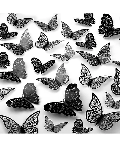 Home 3D Removable Diy Butterfly Wall Decor with 3 Wing Designs (48pcs)