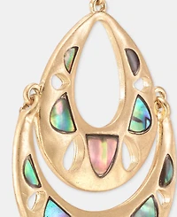 lonna & lilly Abalone Cutout Layered Drop Earrings