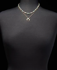 lonna & lilly Mixed Stone Layered Pendant Necklace, 16" + 3" extender