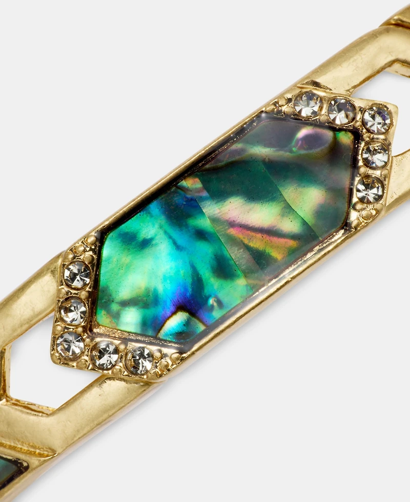 lonna & lilly Pave & Abalone Cutout Stretch Bracelet