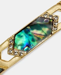 lonna & lilly Pave & Abalone Cutout Stretch Bracelet