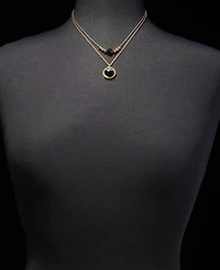 Dkny Jet Two Row Cabachon Pendant Necklace