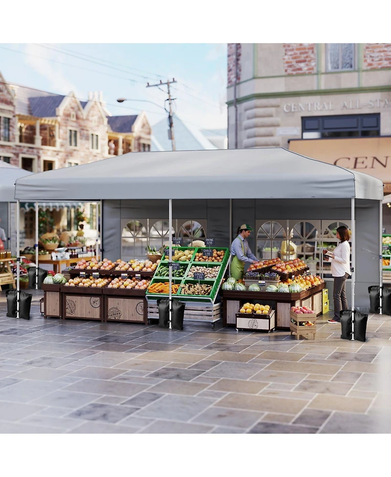 Mecaleft Pop-Up Canopy Tent with 6 Sidewalls, Instant Setup