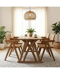 Tribesigns 63 Inches Solid Wood Dining Table for 4-6 People,Rectangular Kitchen Table