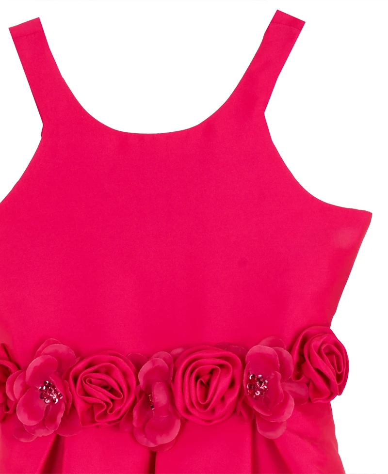 Rare Editions Girls' 7-16 Flower Applique Sleeveless Dress