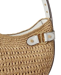 Lauren Ralph Lauren Crocheted Straw Medium Tasha Shoulder Bag