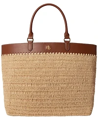 Lauren Ralph Lauren Leather Straw Extra-Large Kyla Tote Bag