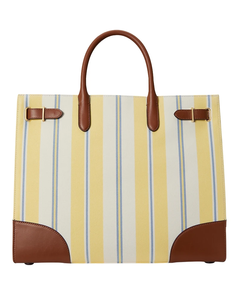 Lauren Ralph Lauren Striped Canvas Extra-Large Devyn Tote Bag