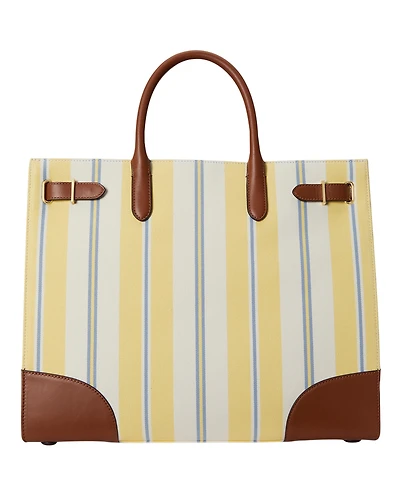 Lauren Ralph Lauren Striped Canvas Extra-Large Devyn Tote Bag