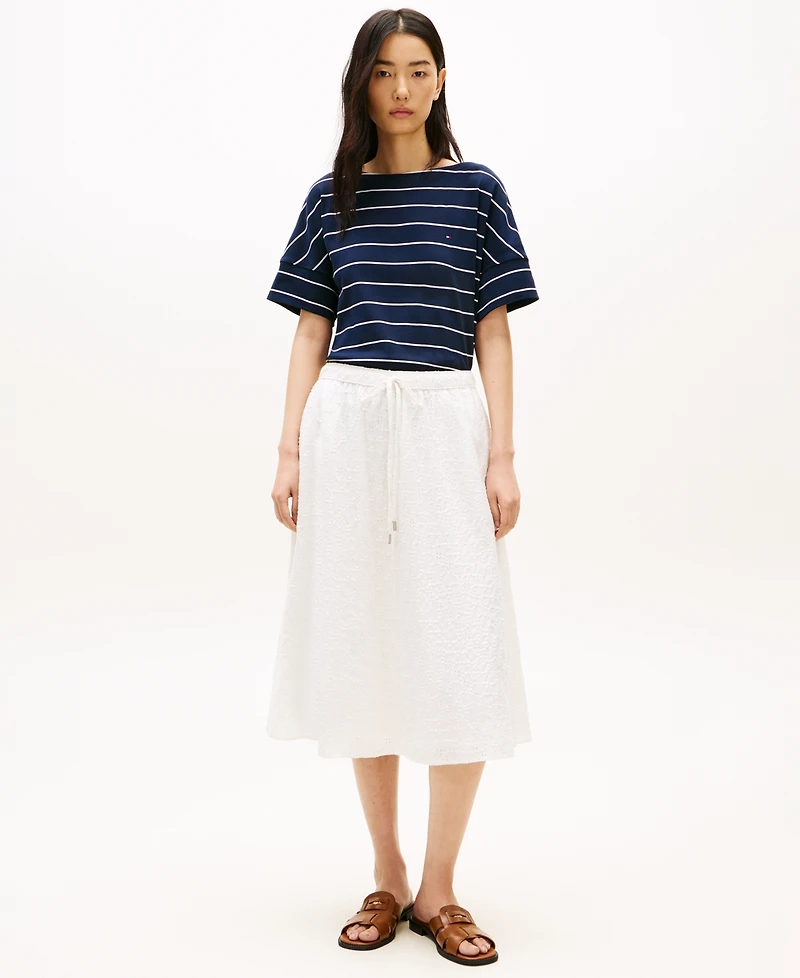 Tommy Hilfiger Women's Broderie Elasticated Waist Skirt