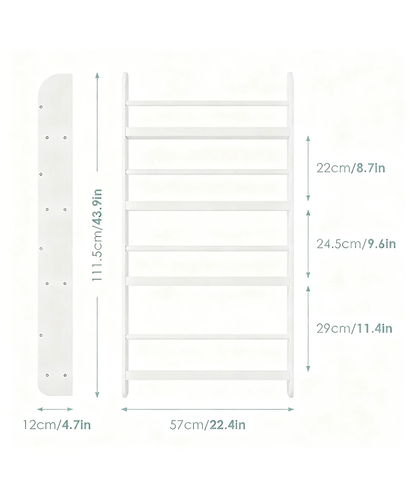 Yigii Wall-Mounted 4-Tier Bookshelf: Space-Saving, Kid-Friendly, Easy Assembly