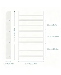 Yigii Wall-Mounted 4-Tier Bookshelf: Space-Saving, Kid-Friendly, Easy Assembly