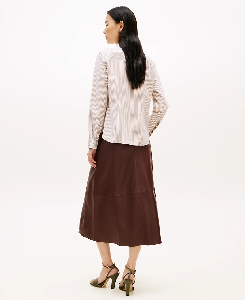 Tommy Hilfiger Women's Classic Poplin Roll-Tab Long-Sleeve Shirt