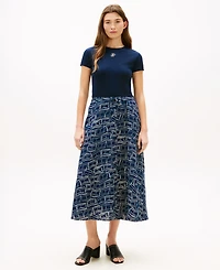 Tommy Hilfiger Women's Essential Linen Flare Midi Skirt