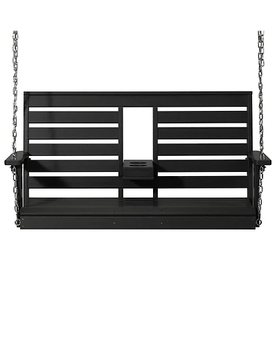 WestinTrends Outdoor 54" Hdpe With Cupholders Porch Swing Bench