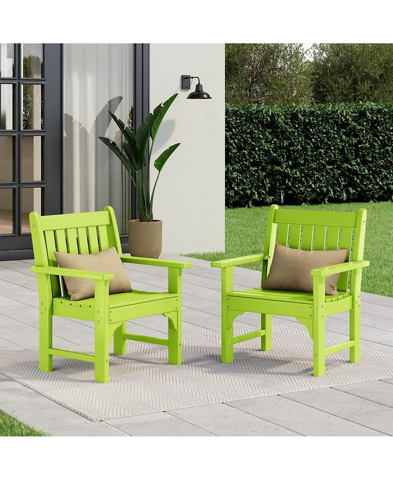 WestinTrends Outdoor Patio Hdpe Adirondack Dining Arm Chairs (Set of