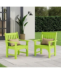 WestinTrends Outdoor Patio Hdpe Adirondack Dining Arm Chairs (Set of