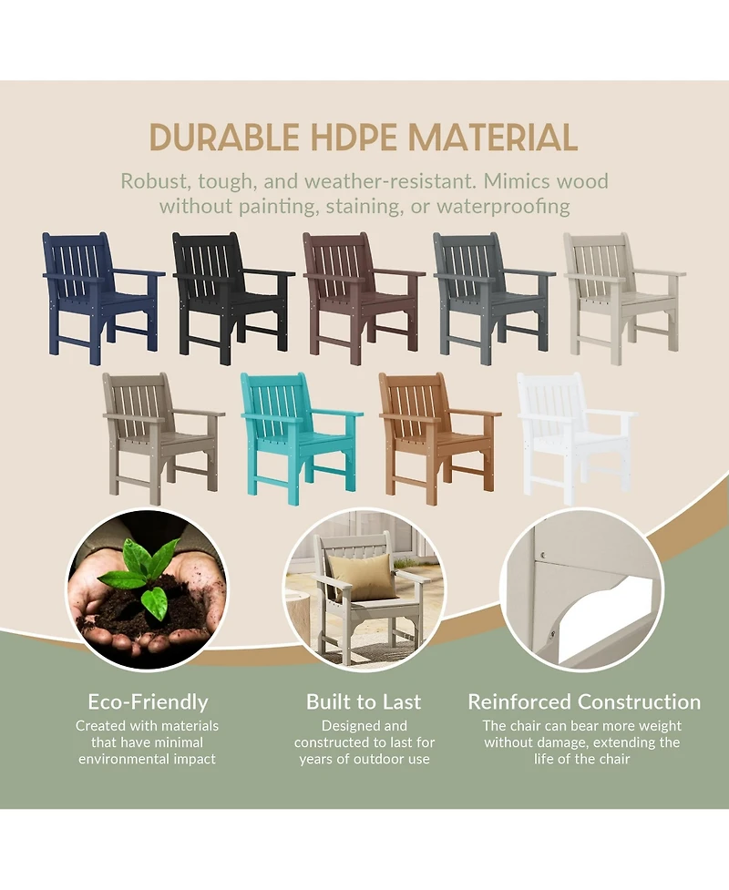 WestinTrends Outdoor Patio Hdpe Adirondack Dining Arm Chairs (Set of