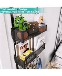 Yigii Over The Door Organizer with 9 Hooks & 2 Baskets - Rustproof, Waterproof, Portable