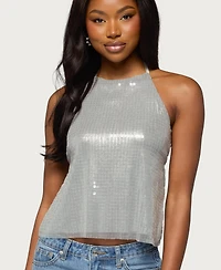 Edikted Women's Itara Sequin Backless Halter Top