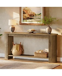 Tribesigns 63" Console Table with Shelf, Slim Entryway Sofa Table for Living Room