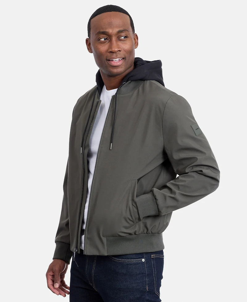 Calvin Klein Men's Bomber Knit Hood Jacket