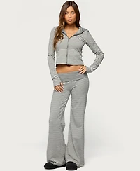 Edikted Womens Meggy Striped Fold Over Pants