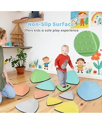 Mecale 6-Piece Steppingstones for Kids, Non-Slip Balance Stones with Storage Bag