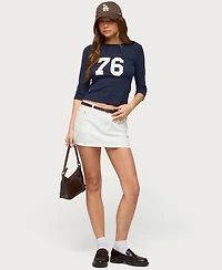 Edikted Women's Spencer Low Rise Denim Micro Skirt