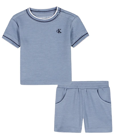 Calvin Klein Baby Boys' Short-Sleeve T-Shirt and Shorts, 2-Piece Set
