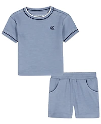 Calvin Klein Baby Boys' Short-Sleeve T-Shirt and Shorts, 2-Piece Set