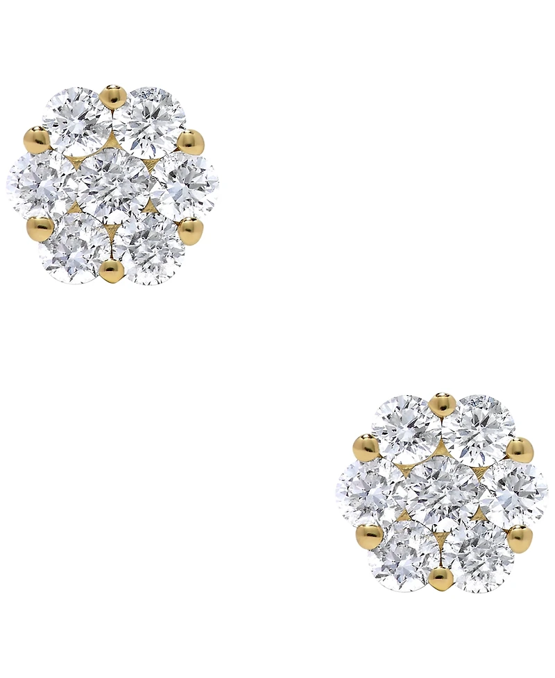 Macy's Diamond Cluster Earrings (1/2 ct. t.w.) in 14k Yellow Gold