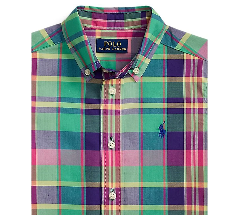 Polo Ralph Lauren Boys 2-7 Plaid Cotton Poplin Short-Sleeve Shirt