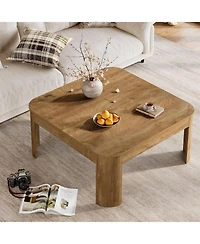 Tribesigns Square Coffee Table, 39.37-Inch Simple Center Table for Living Room, Farmhouse Wooden Cocktail Tea