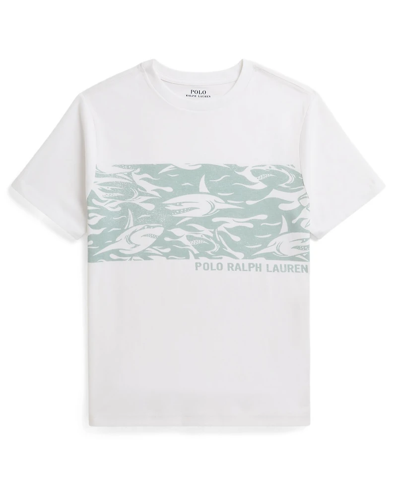 Polo Ralph Lauren Boys 8-20 Shark-Print Cotton Jersey Tee