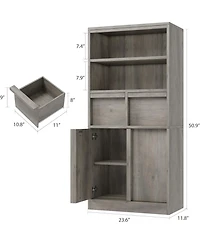 gaomon Tall Freestanding Bathroom Cabinet, 51" H, Doors & 2 Drawers, Organizer for Bathroom, Living Room, Kitchen & Pantry