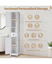 gaomon Tall Bathroom Cabinet, Freestanding with 2 Adjustable Shelves, Modern White Storage for Bathroom, Kitchen & Hallway