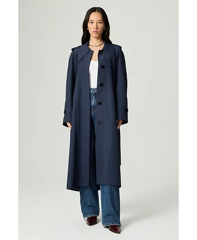 Nocturne Women's Single-Breasted Cotton Trench Coat