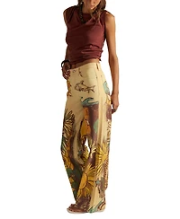 Free People Women's Printed Straight-Leg Jeans