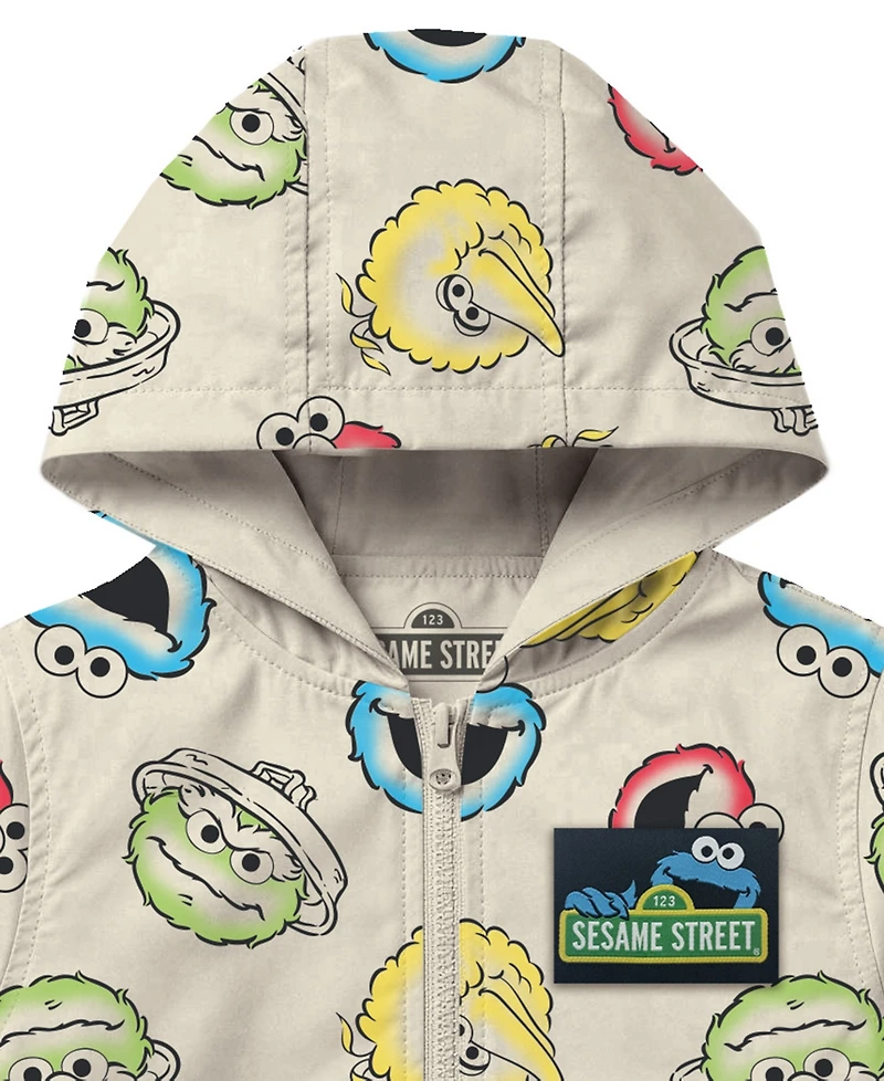 Sesame Street Boys' Toddler 2T-5T Printed Hooded Windbreaker Jacket