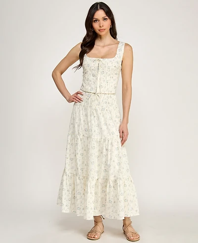 Seni & Cade Women's Floral Sleeveless Top and Midi Skirt, 2-Piece Set