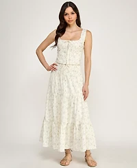 Seni & Cade Women's Floral Sleeveless Top and Midi Skirt, 2-Piece Set