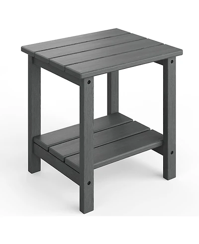 gaomon TrailBlaze in Adirondack Square Outdoor Side Table,2-Tier Storage Patio Side Table