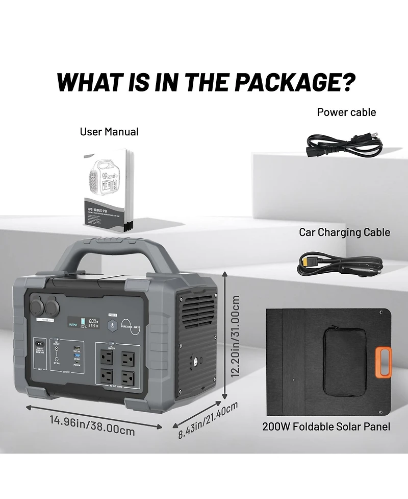 Mondawe 1024Wh-1800W Portable Power Station with 200W Foldable Solar Panel