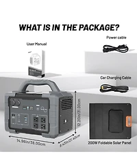 Mondawe 1024Wh-1800W Portable Power Station with 200W Foldable Solar Panel