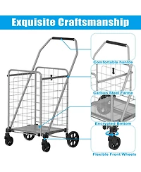 Rainsken Foldable Heavy Duty Shopping Cart